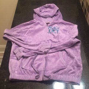 Girls Juicy Couture velour zip front hoodie